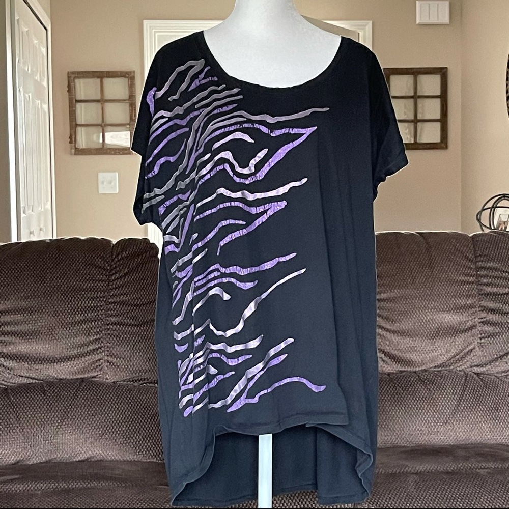 Cacique High-low Black short sleeve Sleep Shirt